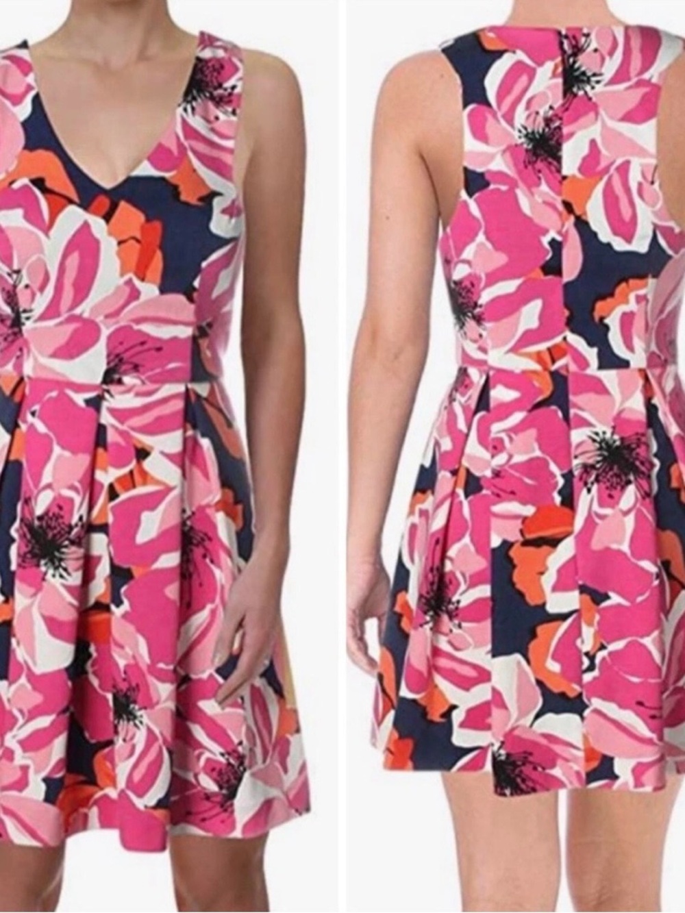 Trina Turk NWT Marcia 2 Floral Fit & Flare Dress Size 4. Sleeveless V-Neck